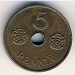 Финляндия, 5 пенни (1941–1943 г.)
