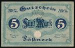 Possneck, 5 марок, 1919