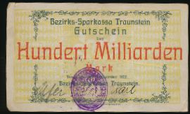 Traunstein, 100000000000 марок, 1923