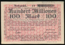 Zittau., 100000000 марок, 1923