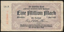 Mannheim, 1000000 марок, 1923