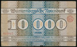 Baden-Wurttemberg., 10000 марок, 1923