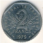 France, 2 francs, 1979–2001