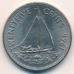 Багамские острова, 25 центов (1966–1970 г.)