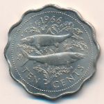 Bahamas, 10 cents, 1966–1970