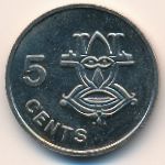 Соломоновы острова, 5 центов (1987–1989 г.)