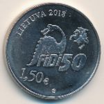 Литва, 1 1/2 евро (2018 г.)