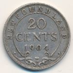 Ньюфаундленд, 20 центов (1904 г.)