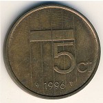 Нидерланды, 5 центов (1982–2001 г.)