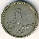 Turkey, 25 kurus, 1935–1937