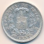 Chile, 50 centavos, 1867–1872