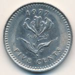 Rhodesia, 5 cents, 1975–1977