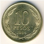 Чили, 10 песо (1981–1987 г.)