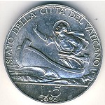 Vatican City, 5 lire, 1929–1937