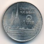 Thailand, 1 baht, 1990