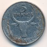 Madagascar, 5 francs, 1972–1988