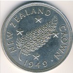 New Zealand, 1 crown, 1949