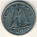 Canada, 10 cents, 1968–1969