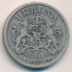 Sweden, 1 krona, 1906–1907