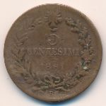 Италия, 5 чентезимо (1861 г.)
