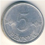 Финляндия, 5 пенни (1977–1990 г.)