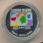 Cayman Islands, 2 dollars, 2003