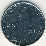 Vatican City, 50 lire, 1955–1958