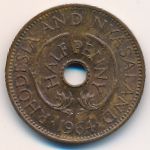 Rhodesia and Nyasaland, 1/2 penny, 1958–1964
