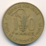 Западная Африка, 10 франков (1975 г.)