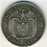 Colombia, 50 centavos, 1914–1933