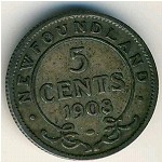 Ньюфаундленд, 5 центов (1903–1908 г.)