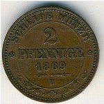 Саксония, 2 пфеннига (1862–1873 г.)