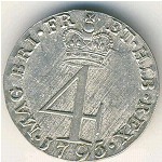 Великобритания, 4 пенса (1795–1800 г.)