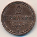 Austria, 2 kreuzer, 1851