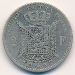 Belgium, 2 francs, 1866–1868