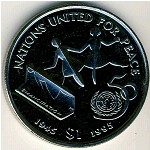 Liberia, 1 dollar, 1995
