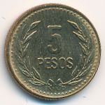 Colombia, 5 pesos, 1989–1993