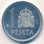 Spain, 1 peseta, 1982–1989