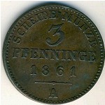 Пруссия, 3 пфеннинга (1861–1873 г.)