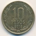 Чили, 10 песо (2012 г.)