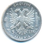 Albania, 5 lek, 1939
