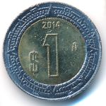 Мексика, 1 песо (2014 г.)