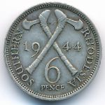 Southern Rhodesia, 6 pence, 1944–1946
