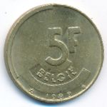 Belgium, 5 francs, 1988