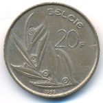 Belgium, 20 francs, 1993