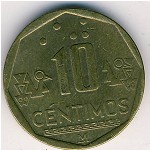 Peru, 10 centimos, 1999–2000