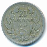 Chile, 20 centavos, 1920–1929