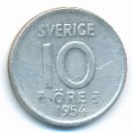 Sweden, 10 ore, 1954