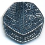 Великобритания, 50 пенсов (2015–2020 г.)