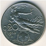 Italy, 20 centesimi, 1908–1935